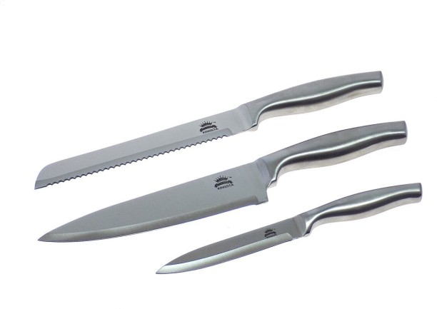HomewareOnline 3 Piece Stainless Steel Chefs Knife Set - Silver