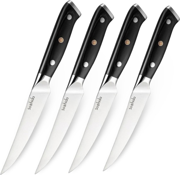 Soshida 4 Piece Stainless Steel Steak 4-Piece Steak Knife Set