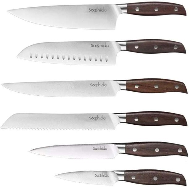 Soshida 1 Piece Stainless Steel Paring, Carving, Bread, Chefs B30 Knife Set