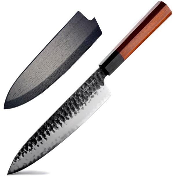 Soshida 1 Piece Steel Chefs 8” AUS10 Forged Chef Knife
