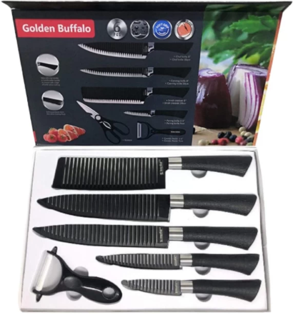 Non Stick Knife 7 Piece Stainless Steel Vegetable, Peeling, Paring (Kitchen) Non_Stick Chef Knife