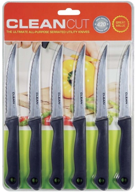 Tevo 6 Piece Stainless Steel Utility Clean Cut Knife Set