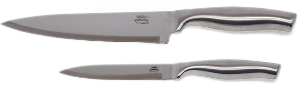 HomewareOnline 2 Piece Stainless Steel Chefs, Utility Knife Set Silver