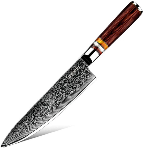 Soshida 1 Piece Steel Chefs Zen 8” Damascus Steel Chef Knife
