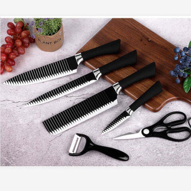 condere 6 Piece Stainless Steel Multipurpose Non-stick Coated Kitchen Knife Sets 6pc
