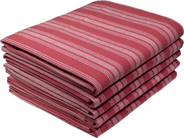 Bunty's Kitchen Towel Kitchen Towel - Design 2437 - 045x072cms - (05 Pc Pack) red white Cloth Napkins