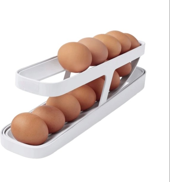 lilhe Convenient Egg Dispenser and Storage all in One Plastic Organizer Kitchen Rack