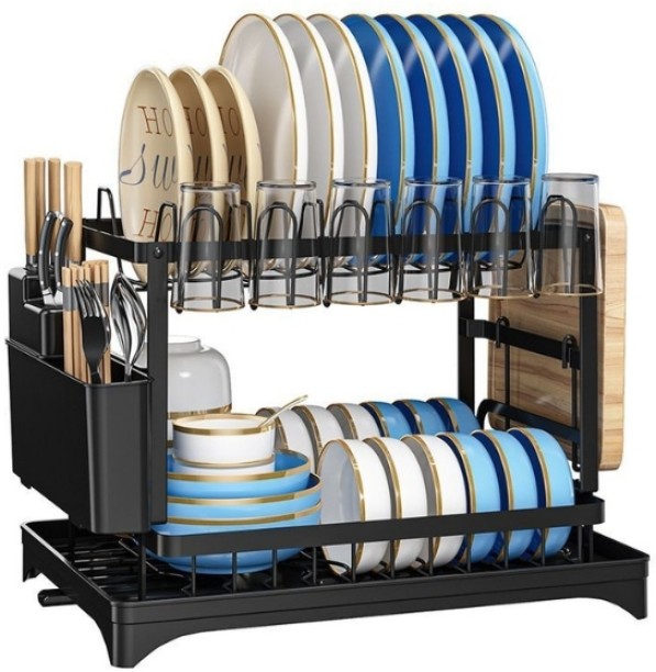 Ojees Dish Drainer Rack Steel Dish Drying Kitchen Rack