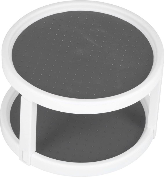 Turntable 2 Tier Plastic White 250mm 235516 Plastic Organizer Kitchen Rack