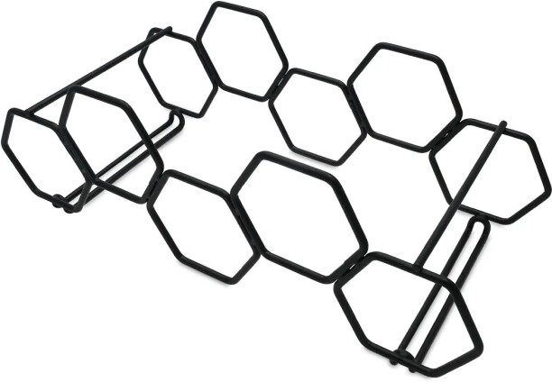 WOODLY 5 Wine Bottle Holder, Black Steel Organizer Kitchen Rack