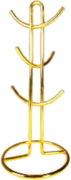 Generic 291001 Gold Curve 6-Cup Holder Iron Cup Kitchen Rack