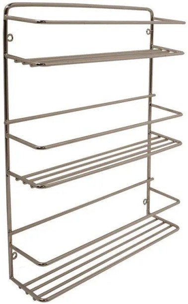 WOODLY Spice Rack, Chrome Plated, 3 Tier Steel Organizer Kitchen Rack