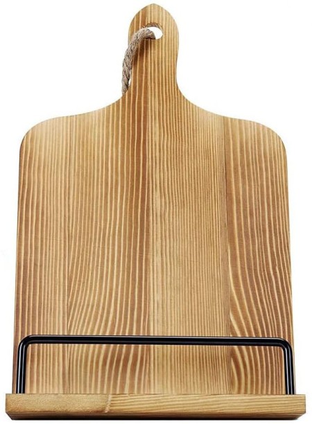 ALANES Cookbook Stand for Kitchen Counter Adjustable iPad Recipe Book Holder Wood Organizer Kitchen Rack