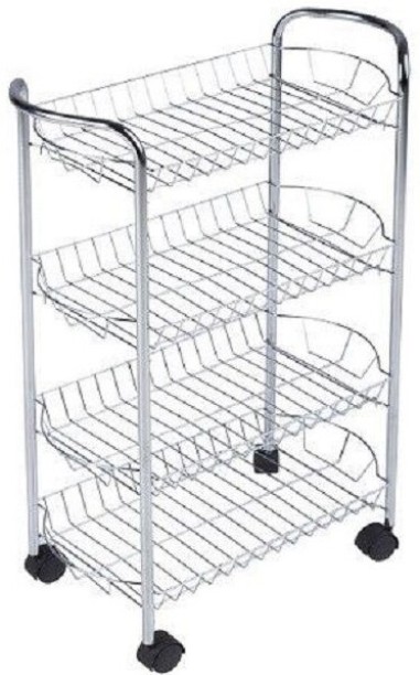 Wobuciko Vegetable Rack 4 Tier Steel Fruits/Vegetables Kitchen Rack