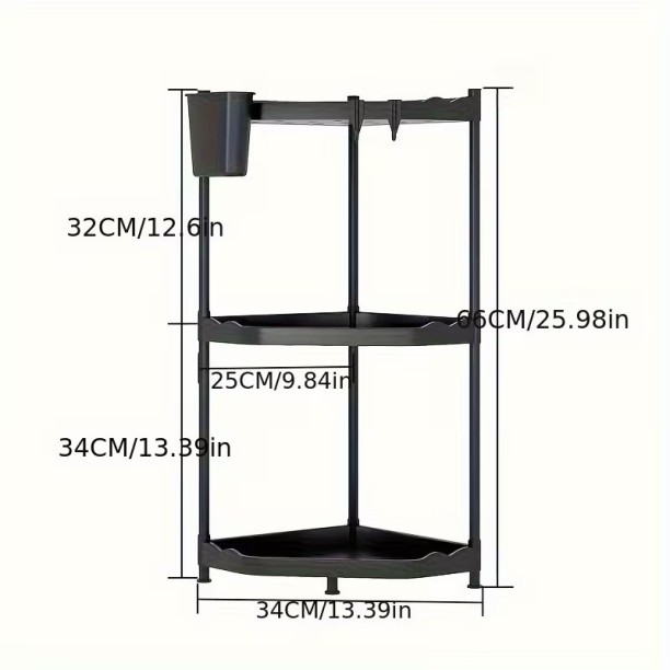 Olivemarts Kitchen Corner Organizer Plastic, Steel Organizer Kitchen Rack