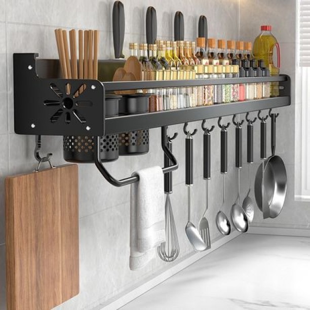 SA TRADE Wall-Mounted Kitchen Organiser Rack Iron Organizer Kitchen Rack