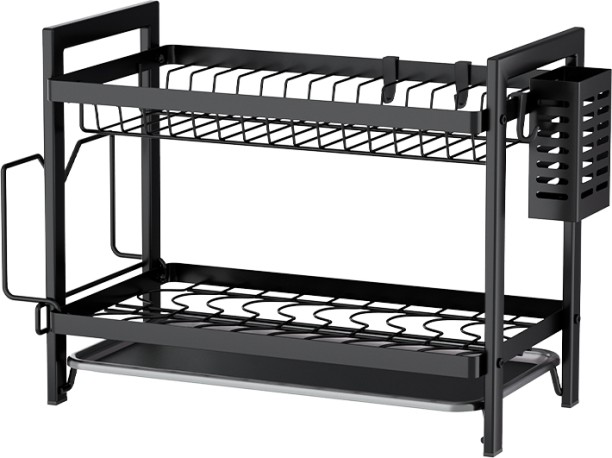 XinShang 2 Tier Kitchen Counter Organizer with Utensil Holder Steel Dish Drying Kitchen Rack