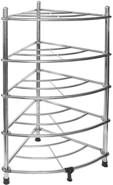 Big5 Cookware Stainless Steel 5-tier Giant Pot Stand Corner Organizer Steel Organizer Kitchen Rack