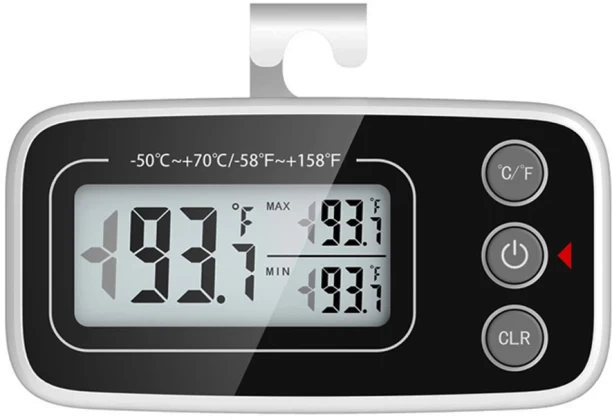 ALANES Digital LCD Max/Min Record Refrigerator Thermometer with Magnet and Hook Thermometer with Fork Kitchen Thermometer