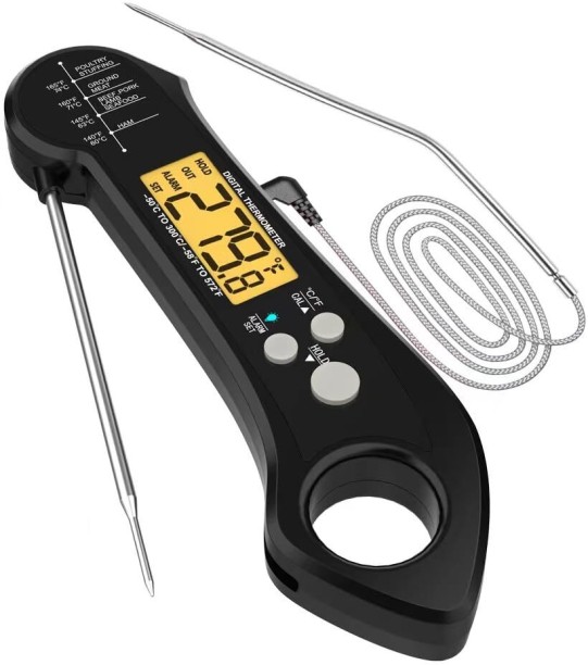 hinotori Dual Probe Digital Meat Thermometer Instant Read Food Thermometer Instant Read Thermocouple Kitchen Thermometer