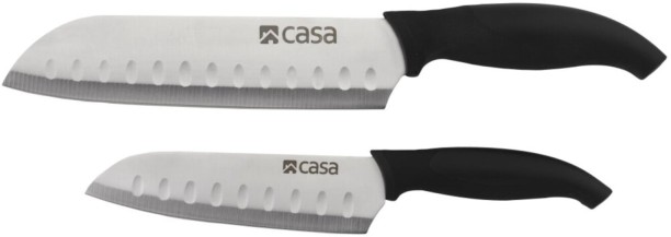 Casa Napoli Santoku Set 2Piece Stainless Steel Knife Kitchen Tool Set