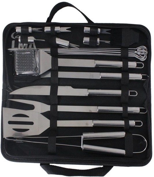 LMA LMA 21 Piece Braai Utensil with Skewers & Corn Holders in Bag Steel Spatula, Tong, Brush Kitchen Tool Set