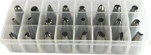 ALANES 24 Piece Stainless Steel Cake Decorating Supplies Kit Topping