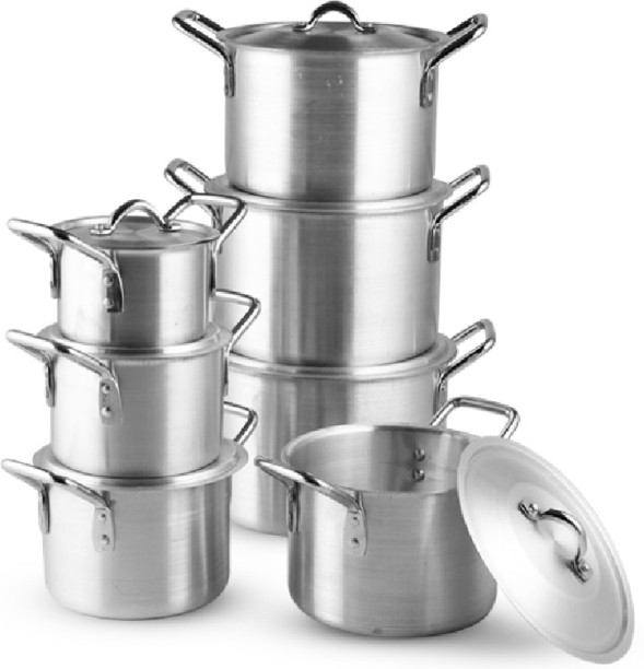 ELCTRO WORLD 14 Pieces High Quality Aluminum Cooking Pot Set Stainless Steel Baking Tools Kitchen Tool Set