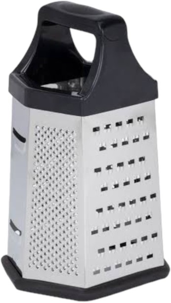 Crockery Centre Grater 6 Sided Stainless Steel With Black Handle Steel Grater Kitchen Tool Set