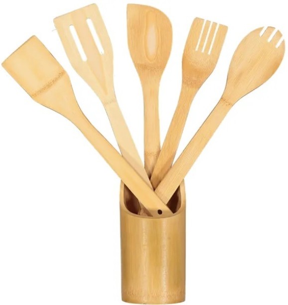 6 Piece Utensil Set Utensils Bamboo Ladle Kitchen Tool Set