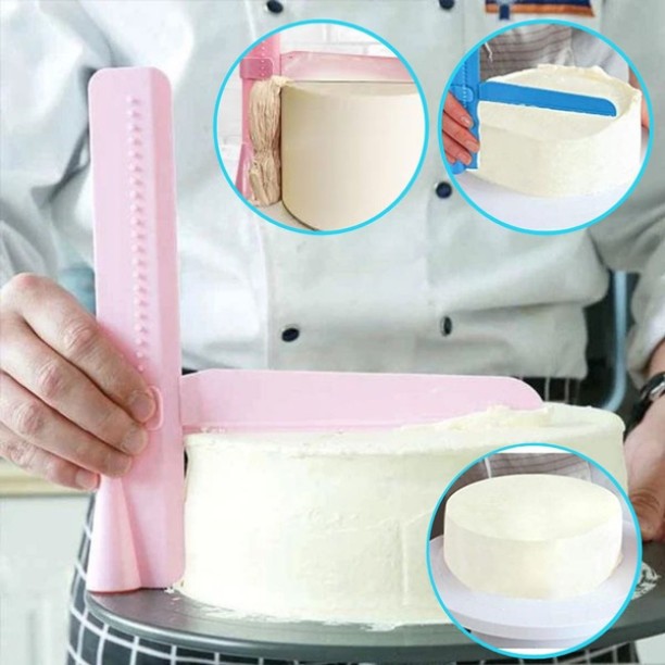 Maruti Groups Profroster - Adjustable Cake Scraper Edge Smoor Fondant Cake Decorating Plastic Baking Tools Kitchen Tool Set
