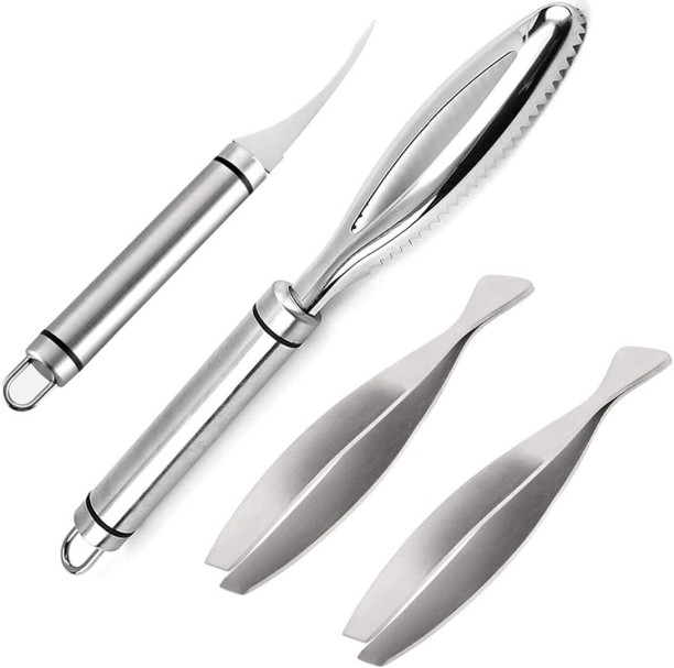 Generic Herringbone Tongs and Shrimp Peeler Steel Peeler Kitchen Tool Set