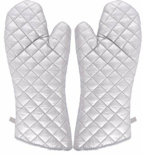 Maruti Groups 2pc Heat Resistant Oven Gloves with Teflon Coating 37cm x 15.6cm Cotton Glove Kitchen Tool Set