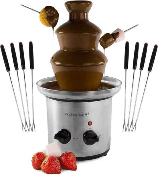 Andrew James 3-Tier Chocolate Fountain Fondue Steel Baking Tools Kitchen Tool Set