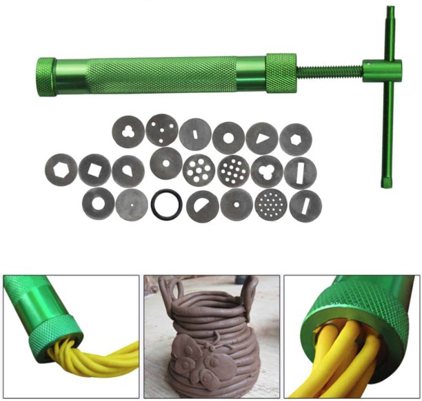 Maruti Groups Metal Clay Baking Fondant Extruder -20 Steel Pattens Steel Baking Tools Kitchen Tool Set