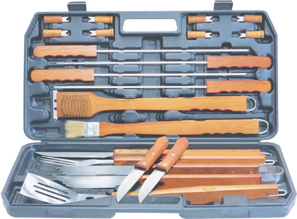 Alva Piece Delux Wood Bbq Tools Steel Baking Tools Kitchen Tool Set
