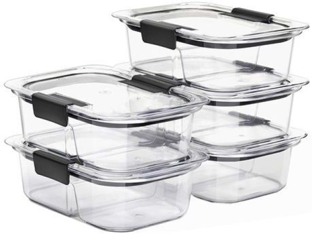 Cart in Mart 5 Pack Split Compartment Clear Airtight Glass Meal Prep Food Container- 1L Glass Baking Tools Kitchen Tool Set
