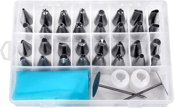 ALANES 37 Piece Stainless Steel Cake Decorating Supplies Kit Topping