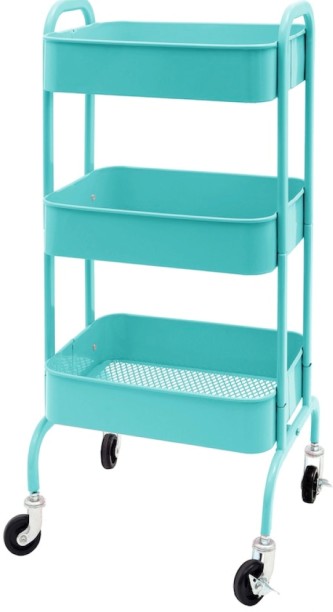 Infinity Homeware Caddy Trolley - Vermont 3-Tier Kitchen Trolley - Storage Trolley Carbon Steel Kitchen Trolley