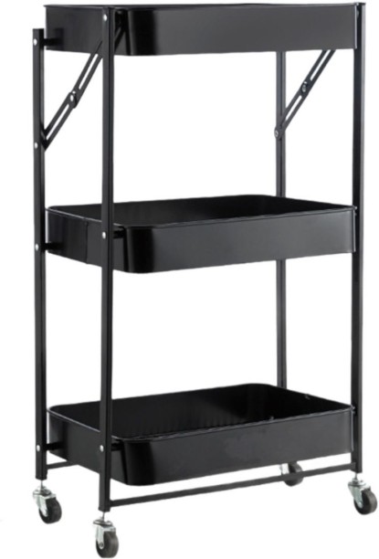 Tier Foldable Trolley Storage Utility Cart Foldable Trolley Storage Cart Steel Kitchen Trolley