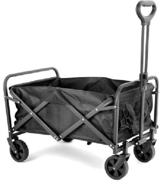 joburgdeals Collapsible Heavy Duty Outdoor Camping Storage Trolley - Black Iron Kitchen Trolley