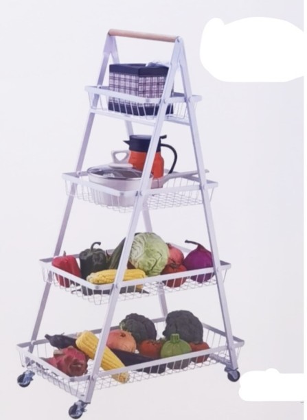 INFINITY HOMEWARE Trolley Kitchen Storage Rack Vegetable Basket Multi-Layer Stainless Steel Kitchen Trolley