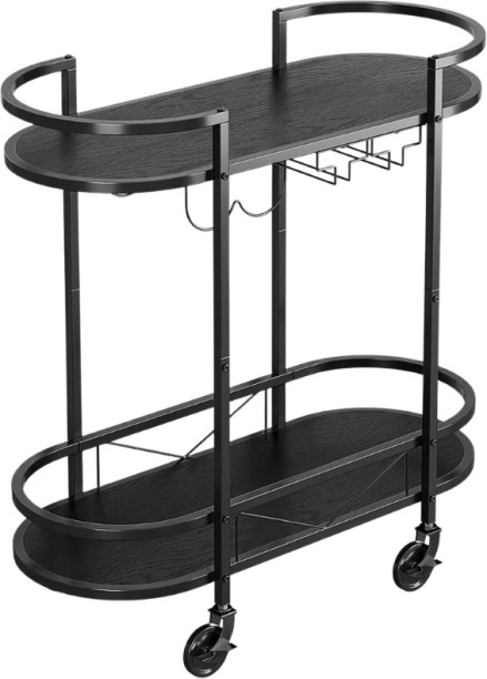 Decorum & Co Dining Cart Steel, Wooden Kitchen Trolley