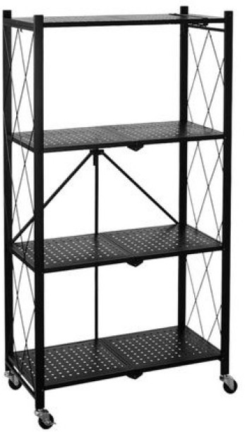 SA TRADE 4 Tier Metal Shelves Units Garage And Kitchen Storage Rack Trolley Plastic Kitchen Trolley