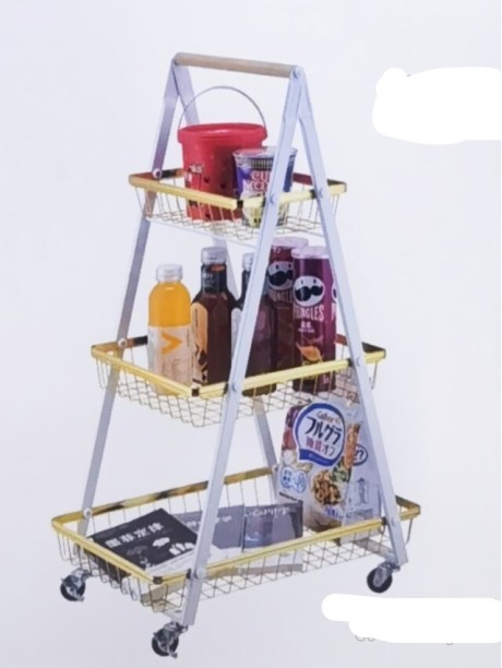 INFINITY HOMEWARE Trolley Kitchen Storage Rack Vegetable Baske 3-Layer Stainless Steel Kitchen Trolley
