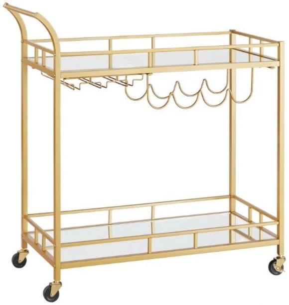 Bragg Ibiza Rolling Bar Storage Cart Steel Kitchen Trolley