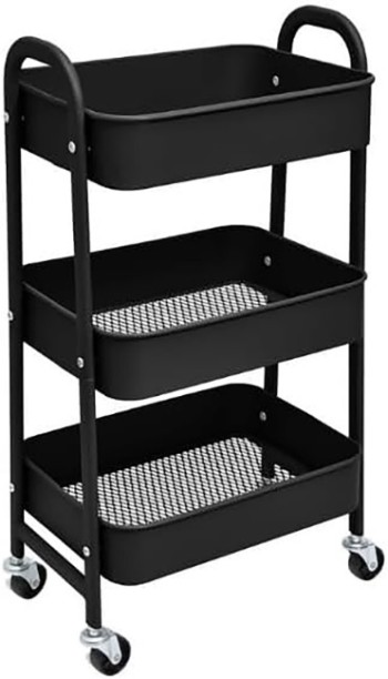 Woodly 4-Tier Rolling Steel Kitchen Trolley