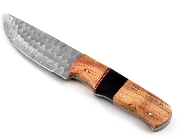 Koch Knives Handmade Damascus, Olive Wood MB-DHK-0003 Fixed Blade Knife