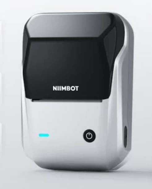 NIIMBOT B1 - Portable Thermal Label Bluetooth Printer with Label-SILVER COLOR Label Stamping Machine