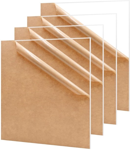 Nerdy Admin Cast Acrylic Plexiglass Sheets for Signs - Transparent - 4 Pieces Large Card Laminating Sheet